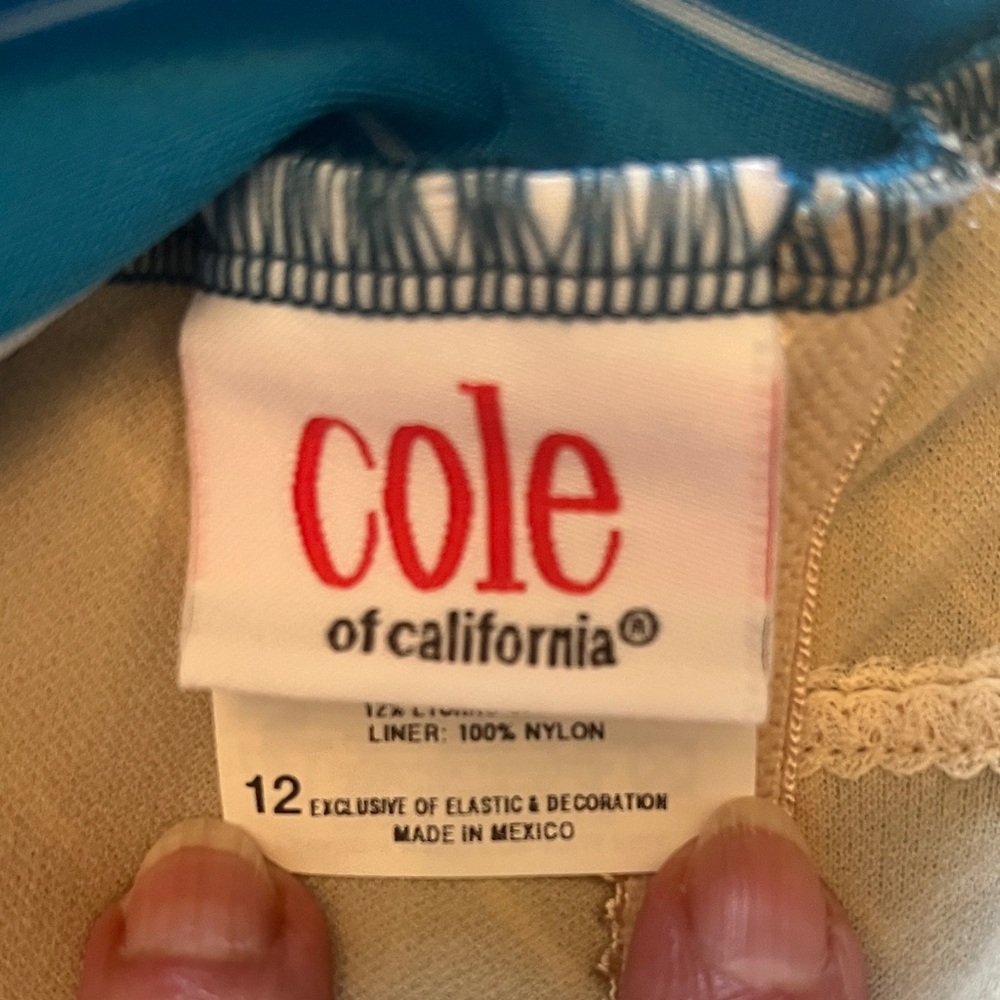 Striped Blue One-Piece Swimsuit by Cole of California sz 12 - Picture 3 of 4